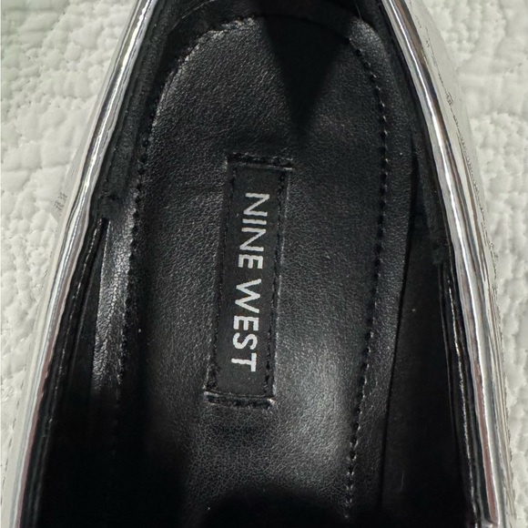 Nine West Metallic Silver Loafers - Picture 8 of 9